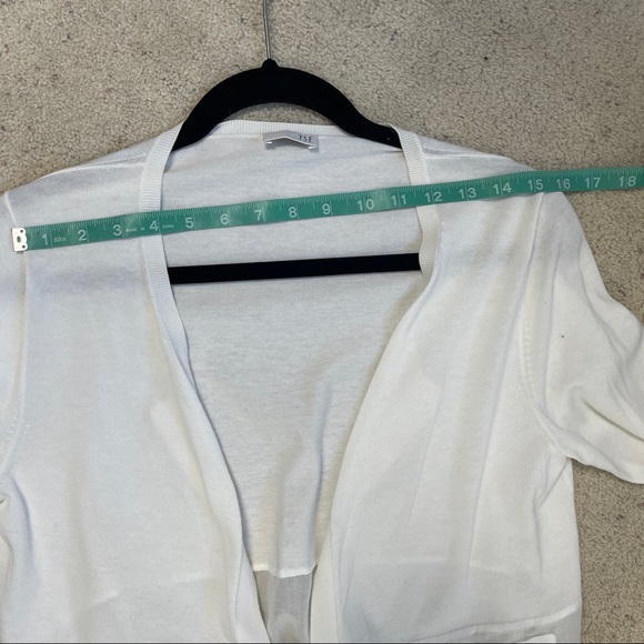 TSE 100% Cotton White L/S Front Tie Cardigan Sweater - Picture 11 of 12